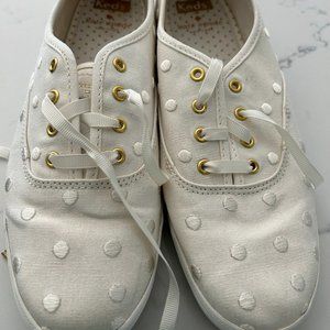 Keds x Kate Spade White Polka Dot Sneakers. Size 8.5.